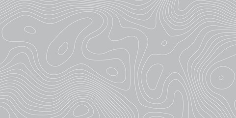 Abstract topography geography contour map and curve reliefs background .elevation contouring gray paper and white lines background .geographic mountain contour map grid vector background design .