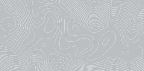 Abstract topography geography contour map and curve reliefs background .elevation contouring gray paper and white lines background .geographic mountain contour map grid vector background design .