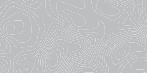 Abstract topography geography contour map and curve reliefs background .elevation contouring gray paper and white lines background .geographic mountain contour map grid vector background design .