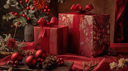 Gifts on special occasions with gift packaging for Christmas and Valentine s Day New Year