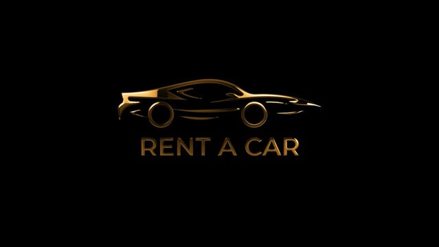 luxury rent a car logo green screen background
