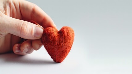 Fototapeta premium A realistic hand making a heart shape, love element, lifelike style, natural texture, isolated on white background,