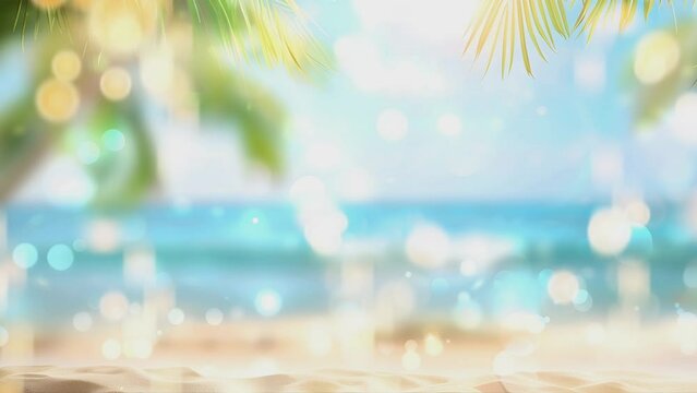 Happy summer holiday on the beach. Infinity loop animation background video
