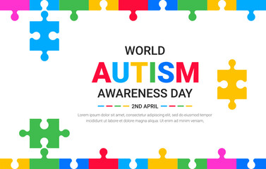 April Autism Awareness Day Web Banner. 2nd april month