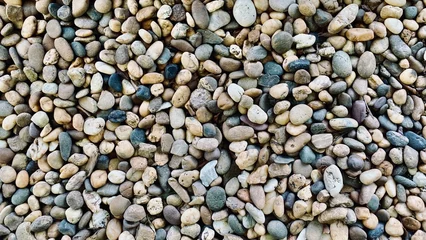 Fotobehang Zen Stenen Dry aquarium sand texture background, Small fine pea gravel grains, Small sea stones  © FRANKIN