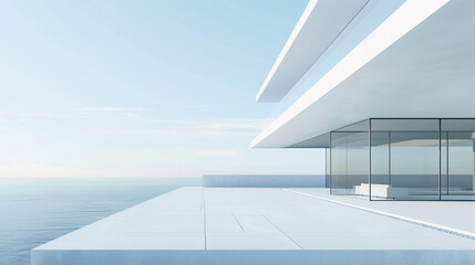 Fototapeta premium Modern villa with open plan living with swimming pool