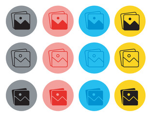 collection of image icons. photo. profile vector illustration
