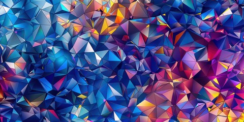 abstract irregular polygon background with a triangular pattern in full color rainbow spectrum colors