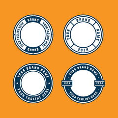 logo badge template with circle layout with text editable for clothing, sport, and apparel