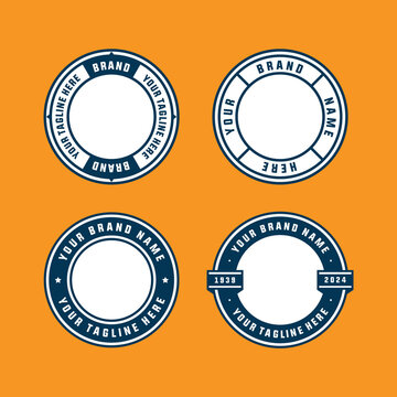 logo badge template with circle layout with text editable for clothing, sport, and apparel