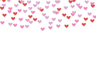 Vector icon heart red pink. falling down on white backrgound