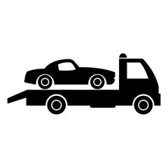Naklejka premium Tow Truck with Broken Car. Stock Vector 