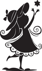 a adorable girl a adorable girl silhouette vector