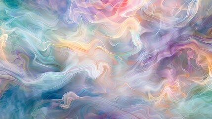 Obraz premium Photograph of a dreamy abstract painting with swirling pastel hues and a sense of tranquility and calm.