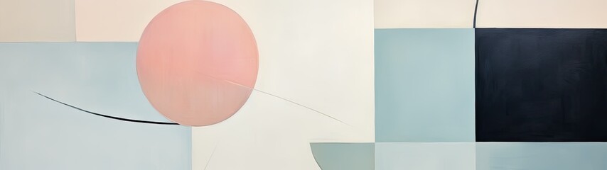 photograph of a minimalist abstract painting background with simple shapes and a calming color palette