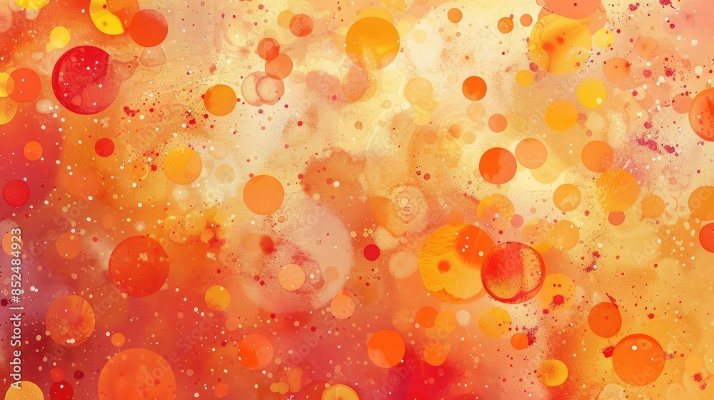 Sticker Background with red and orange spots