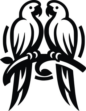 recommend clip art: Parrot bird line  art drawing Editable line Vector illustration