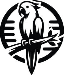 Parrot bird line  art drawing Editable line Vector illustration