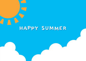 夏空の背景 フレーム ポストカード