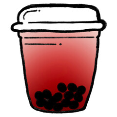 Italian soda strawberry bubble cartoon doodle