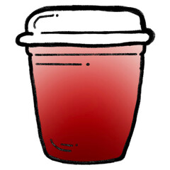 Italian soda strawberry cartoon doodle