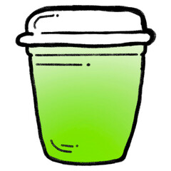 Italian soda lemon cartoon doodle