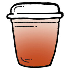 Italian soda peach cartoon doodle