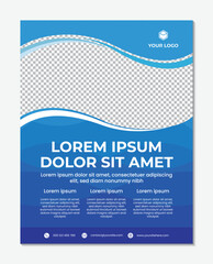 Modern business design template wave pattern blue background