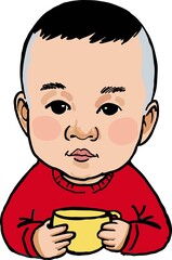 boy holding a drinking glass