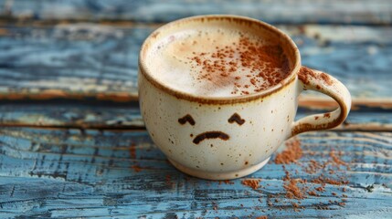 The sad face coffee cup