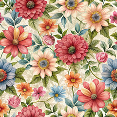 Flowers seamless pattern.
