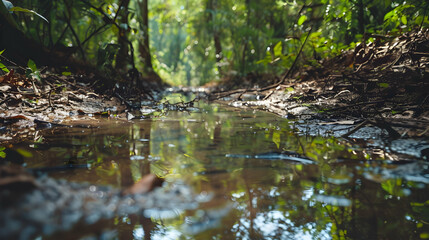 Fototapeta premium Forest Stream Reflection Photography