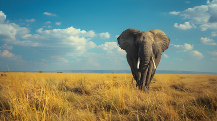 Obraz premium Elephant in the Grass Photo