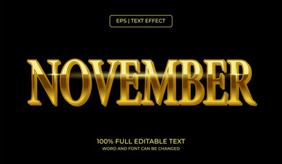 Design editable text effect, November text effect