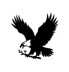 Eagle Silhouette Vector Illustration White Background