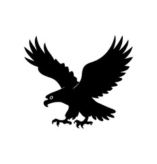 Eagle Silhouette Vector Illustration White Background