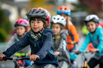 Stylish Bicycle Helmet Displayed on Wooden Desk. Cycling Safety Gear concept