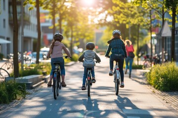 Stylish City Bike with Green Plant. Environmentally-friendly urban transport concept