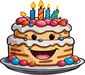 birthday cake with candles