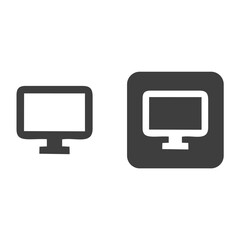 descktop windows icon Computer monitor screen flat icon for apps and websites