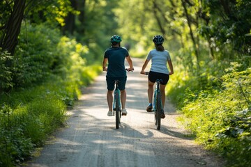 Obraz premium Active Lifestyle with Urban Bicycles. Modern bicycles and people in natural surroundings