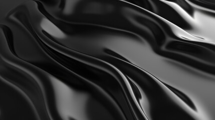 Fototapeta premium Glossy black surface backdrop for elegant UIs and minimalist abstract desktops