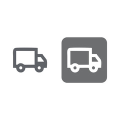 local shipping icon Fast moving shipping delivery truck line art vector icon for transportation apps and websites