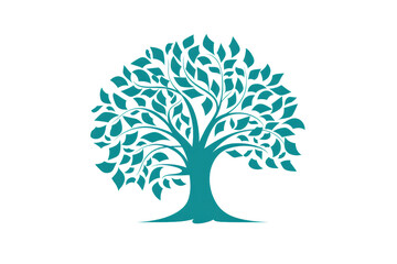 Naklejka premium Illustration of a stylized tree with numerous leaves, representing growth, nature, and sustainability. Ideal for eco-friendly concepts.