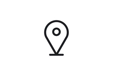 Fototapeta premium Minimalistic location pin icon representing geographical location, GPS, navigation, travel, digital map markers, and positioning.