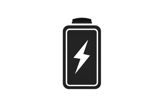 icon of a battery with a lightning bolt, representing energy, power, and charging. Ideal for technology and sustainability themes.