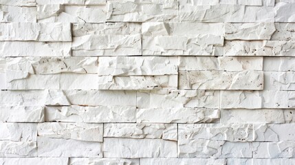 Contemporary white brick wall a background with a natural feel