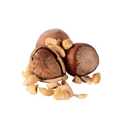 Chocolate cookies broken isolated on black