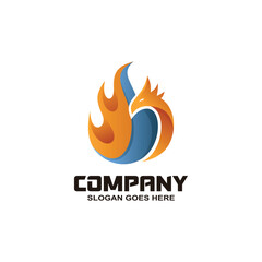 Phoenix flame bird logo