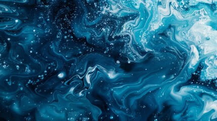 Obraz premium Abstract grunge fluid liquid art texture on blue paint background